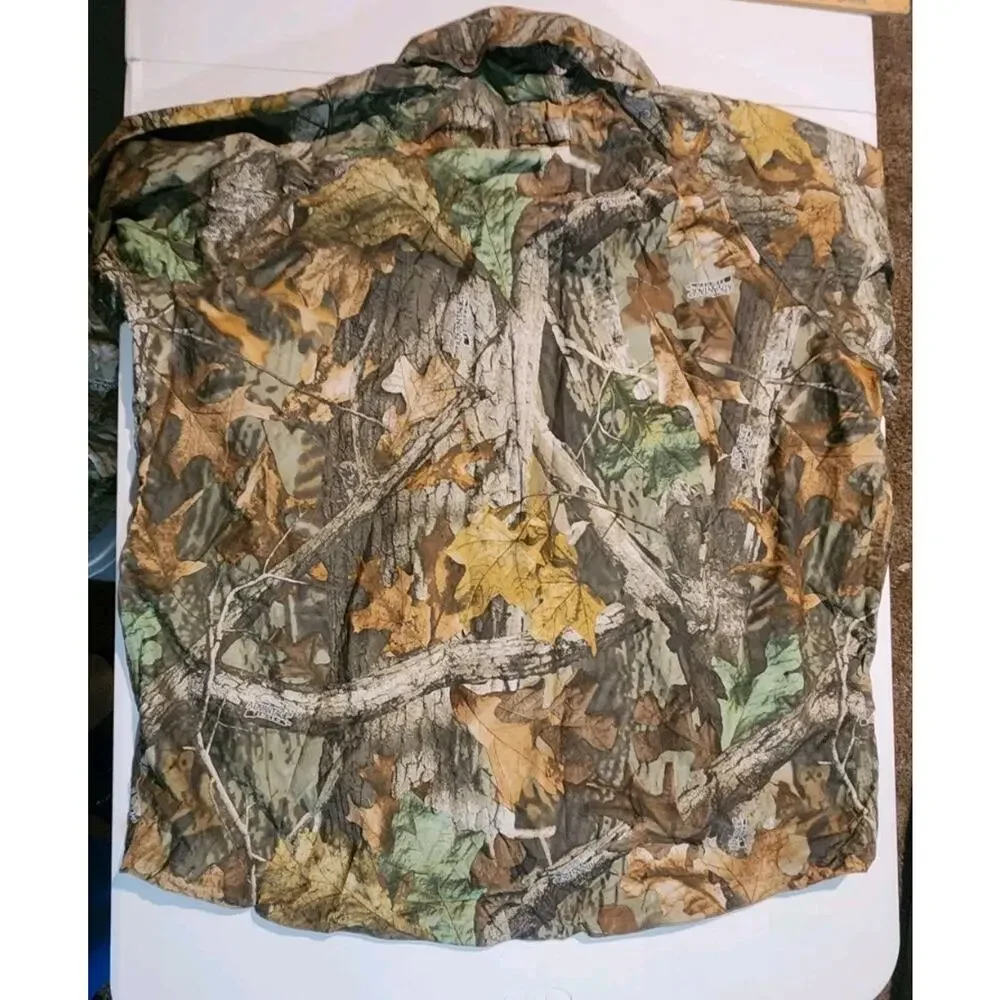 Stearns Jacket Mens XL Camo Mossy Oak Waterproof Dry Wear Hooded Hunting Zip
